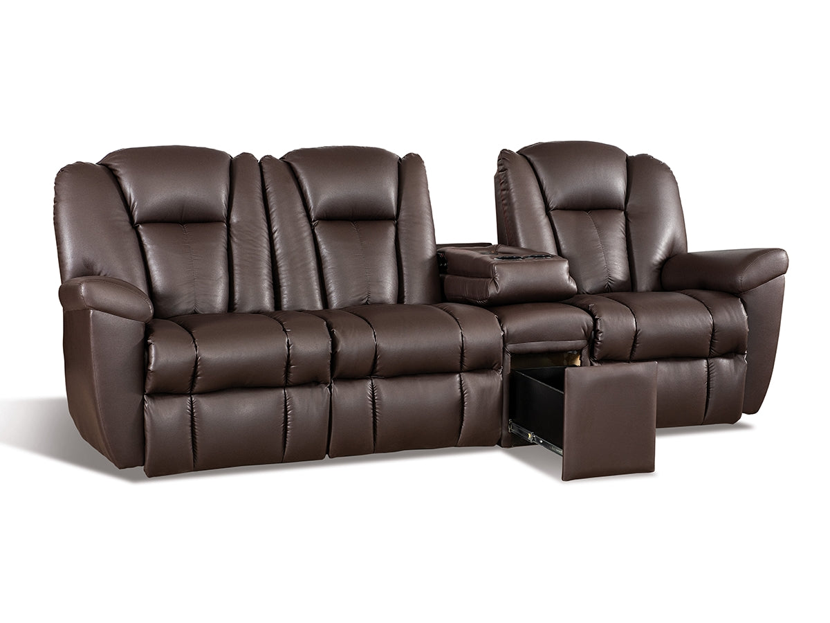 100" Dutch Boy Wallhugger Sofa with Extra Theater Seat Section